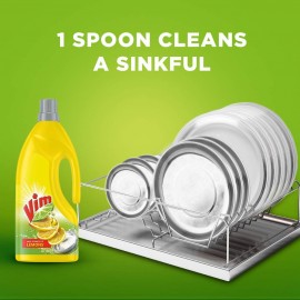 Vim Dishwash Liquid Gel Lemon, With Lemon Fragrance, Leaves No Residue, Grease Cleaner