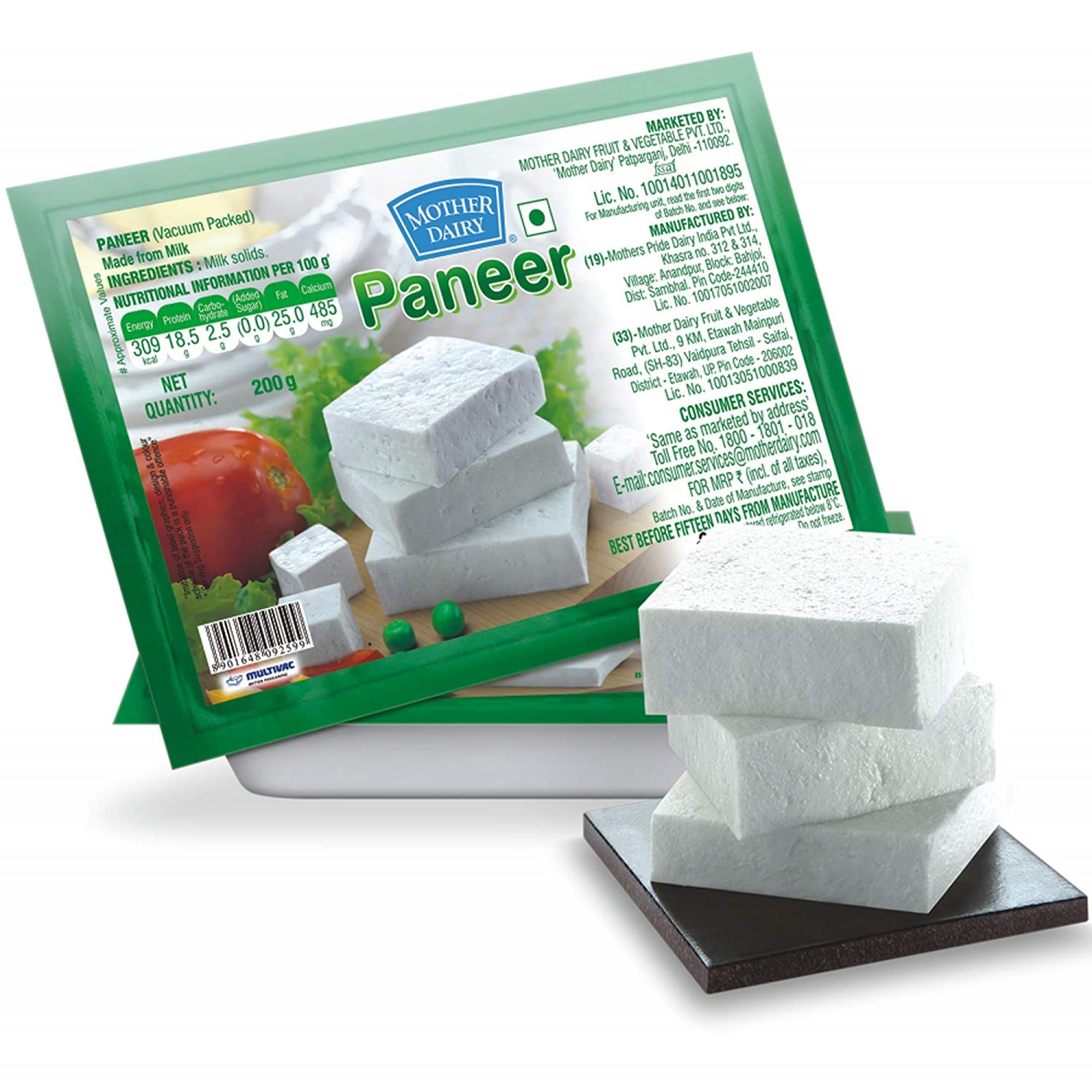 Mother Dairy Paneer - 200g Pack