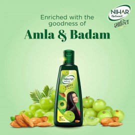 Nihar Shanti Amla and Badam Hair Oil, For Black, Silky and Stronger Hair