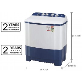 LG 6.5 Kg 4 Star Semi-Automatic Top Loading Washing Machine (P6510NBAY, Dark Blue, Rat Away Technology)