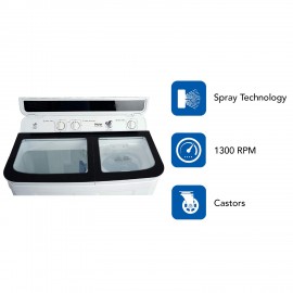 Haier 7 Kg Semi-Automatic Top Loading Washing Machine (HTW70-178BK, Black)