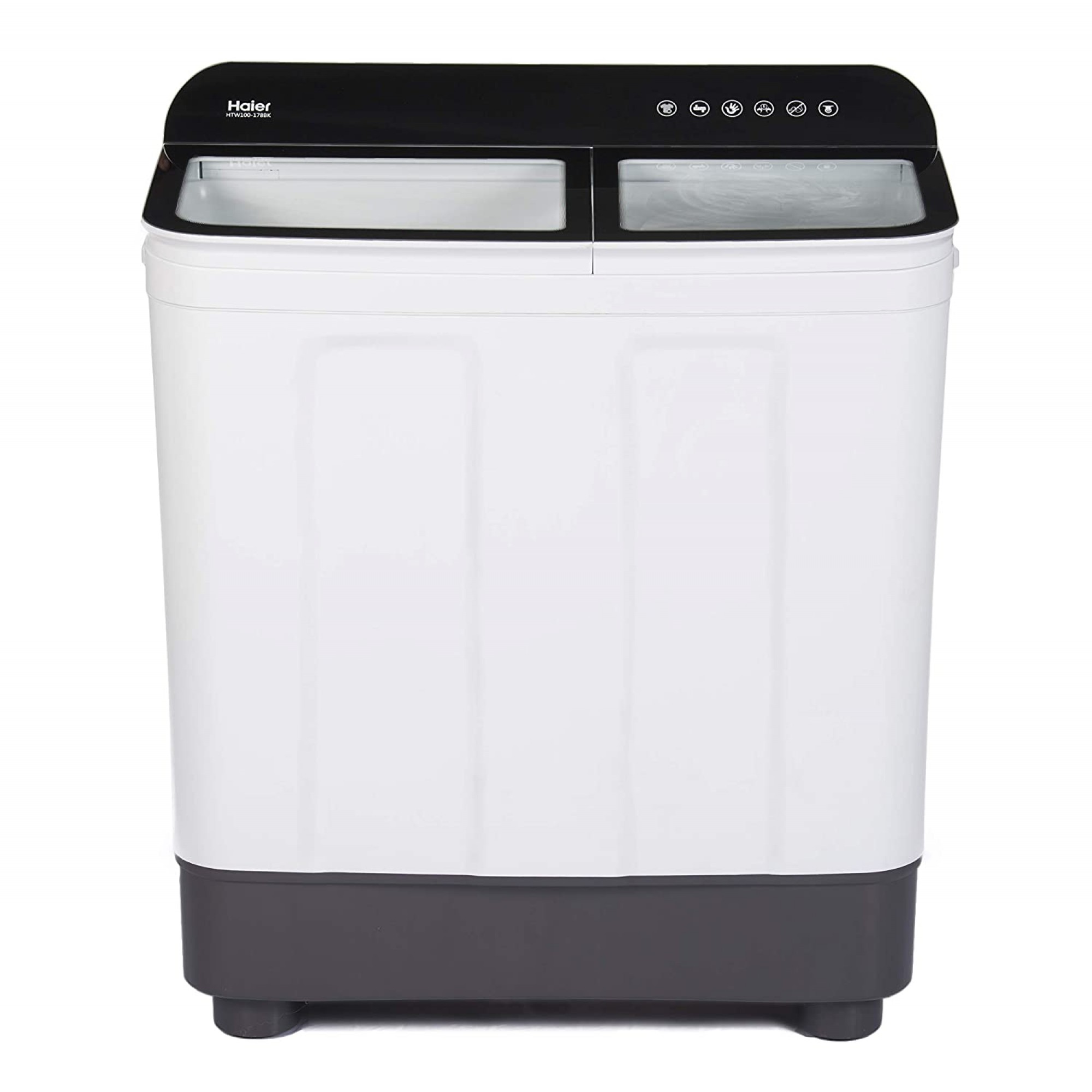 Haier 7 Kg Semi-Automatic Top Loading Washing Machine (HTW70-178BK, Black)