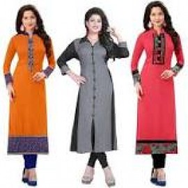 Morpich Fashion Women's Cotton Semi-stitched Salwar Suit (Pack of 3) Morpich Fashion Women's Cotton Semi-stitched Salwar Suit (Pack of 3)